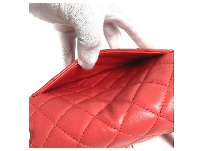 Borsa a spalla a doppia catena trapuntata con gioielli Chanel Rosa Rosso - vista 16