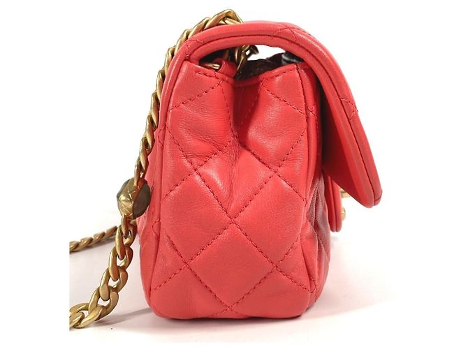 Borsa a spalla a doppia catena trapuntata con gioielli Chanel Rosa Rosso - vista 3
