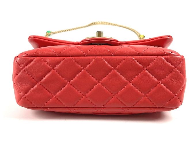 Borsa a spalla a doppia catena trapuntata con gioielli Chanel Rosa Rosso - vista 5