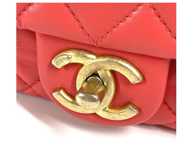Borsa a spalla a doppia catena trapuntata con gioielli Chanel Rosa Rosso - vista 8