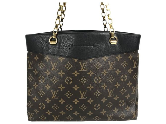 Borsa Tote Pallas Monogram Louis Vuitton Marrone Nero Monogramma - vista 2