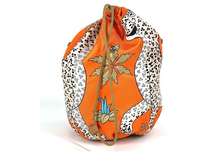 Hermès Pochette Multi-Pouch Musardine in Seta Arancione Hermes - vista 3