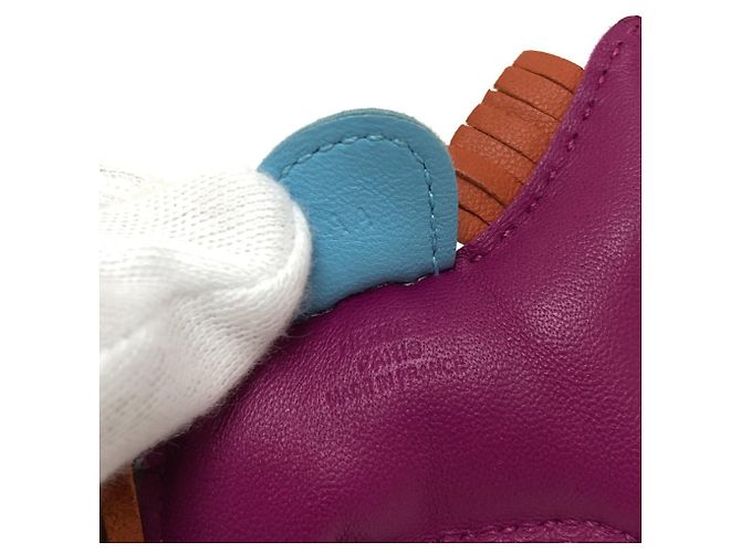Borsa charm Rodeo PM di Hermès Blu Porpora - vista 6