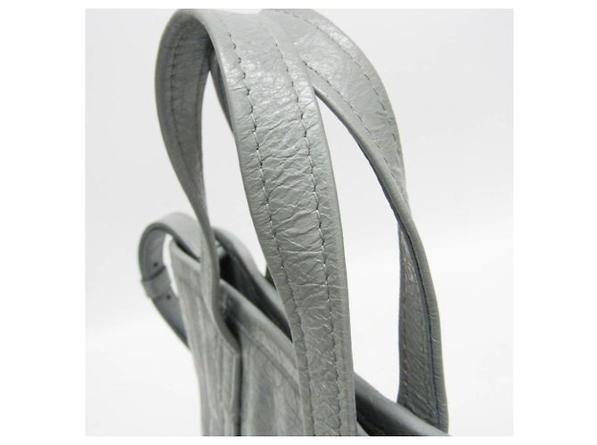 Balenciaga BARBES 672983 Lederhandtasche in Hellgrau - Ansicht 11
