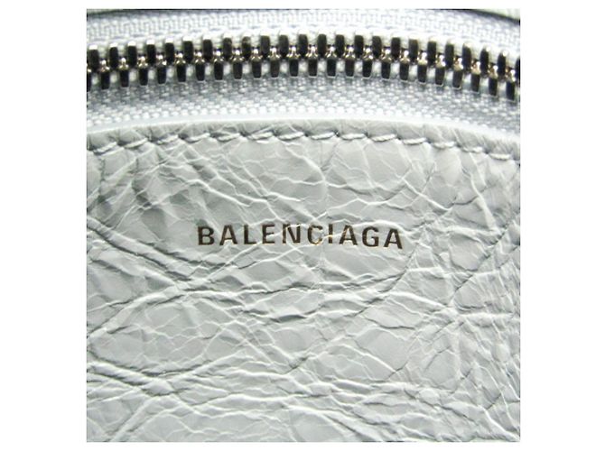 Balenciaga BARBES 672983 Lederhandtasche in Hellgrau - Ansicht 16