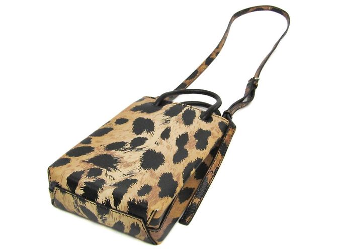 Borsa a Spalla con Stampa Leopardo Balenciaga Nero Beige - vista 2