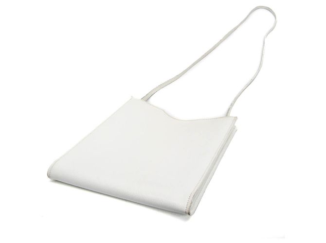 Borsa a Spalla in Pelle di Capra Onimaitou di Hermès Bianco - vista 2