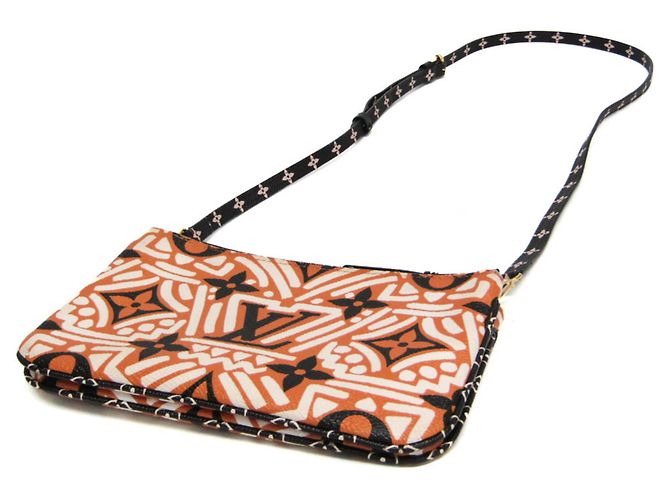 Pochette Doppia Zip Clafity LV M69488 di Louis Vuitton Marrone Nero Bianco - vista 2