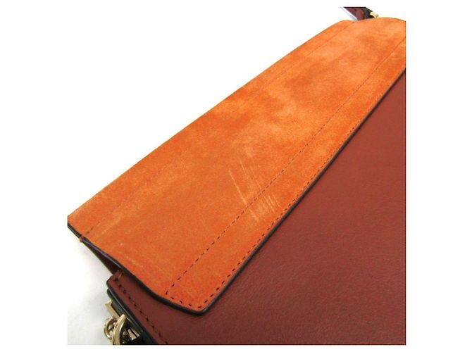 Chloé Faye Schultertasche aus mittelbraunem Leder und Wildleder - Ansicht 15