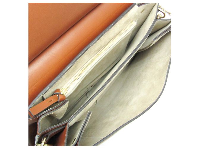 Chloé Faye Schultertasche aus mittelbraunem Leder und Wildleder - Ansicht 3
