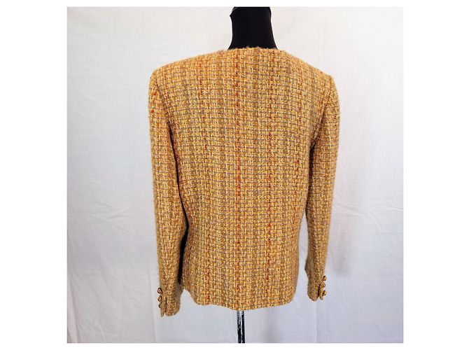 Mila Shön Mila Schon Bouclé-Jacke 1980er Braun Gelb - Ansicht 3