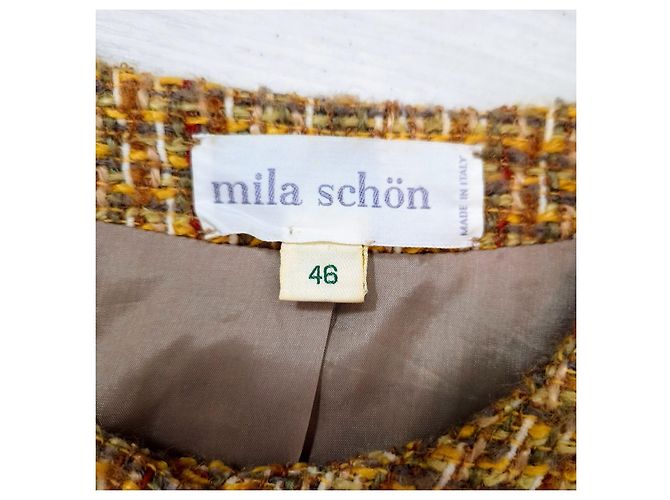 Mila Shön Mila Schon Bouclé-Jacke 1980er Braun Gelb - Ansicht 4