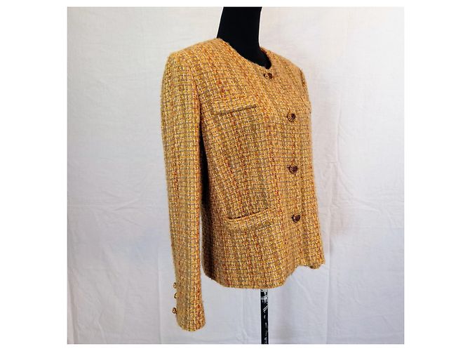 Mila Shön Mila Schon Bouclé-Jacke 1980er Braun Gelb - Ansicht 5