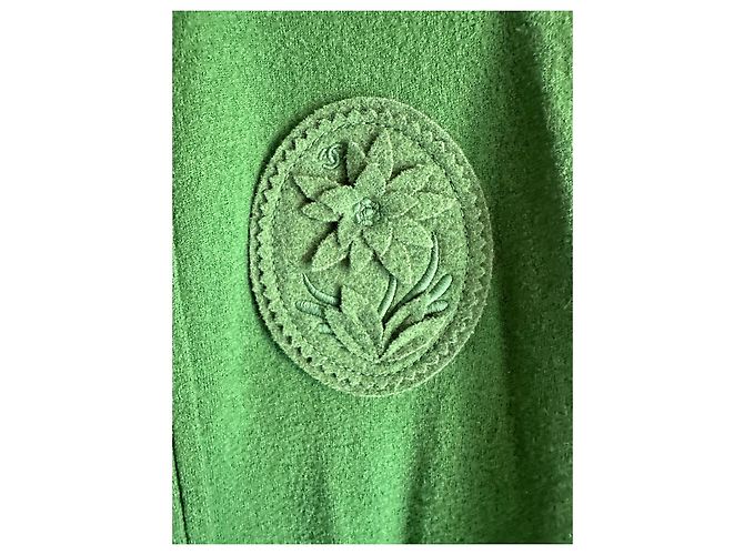 Chanel Kleid aus grüner Wolle - Ansicht 3