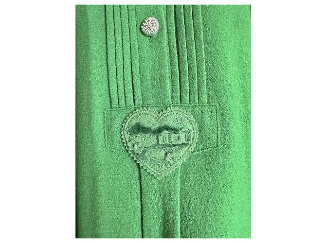 Chanel Kleid aus grüner Wolle - Ansicht 4