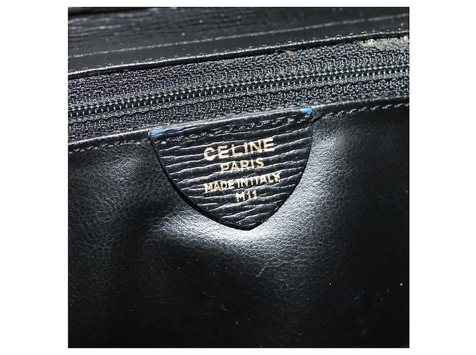 Céline Celine Vintage Circle Logo Leather Small Nero - vista 6
