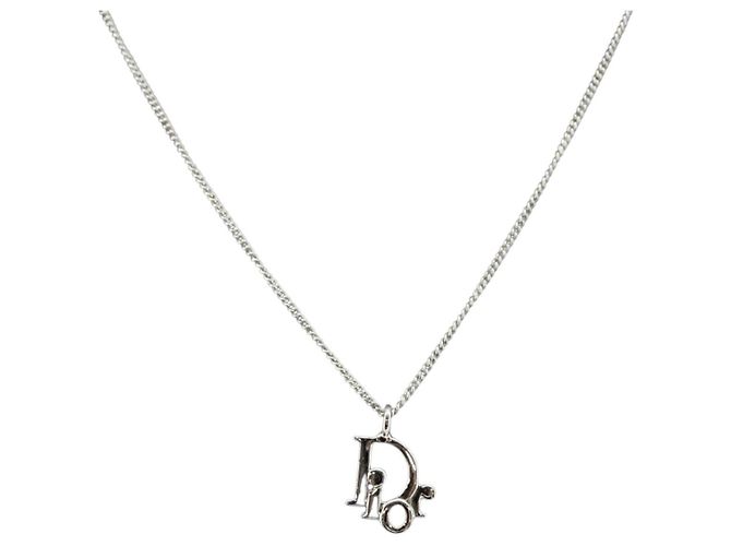 Collar Péndulo CD Christian Dior Metal Plata - vista 3