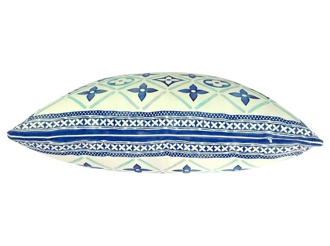 Cojín de algodón Monogram Louis Vuitton Blanco Azul - vista 3