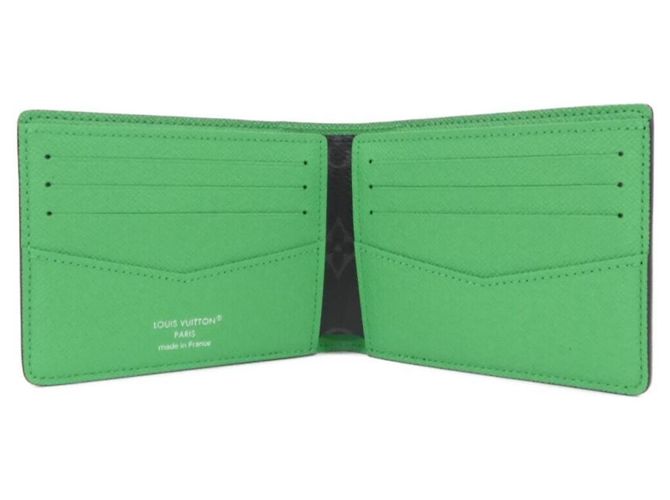 Portafoglio Slender Bill Monogram Eclipse di Louis Vuitton Nero Verde - vista 3
