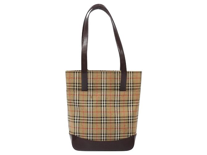 Burberry Nova Check Tote aus Canvas im kleinen Format Beige - Ansicht 2