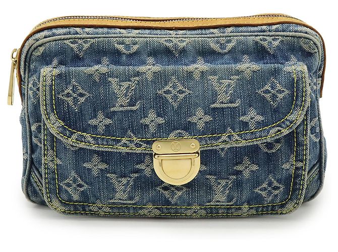 Bum bag in denim Monogram Louis Vuitton Blu - vista 2