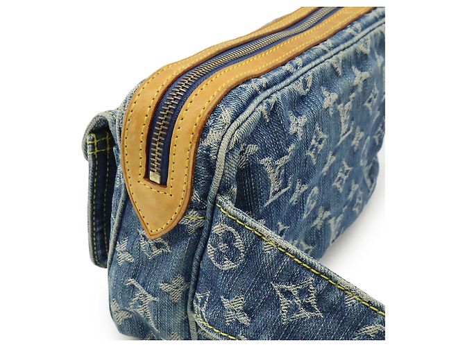 Bum bag in denim Monogram Louis Vuitton Blu - vista 5