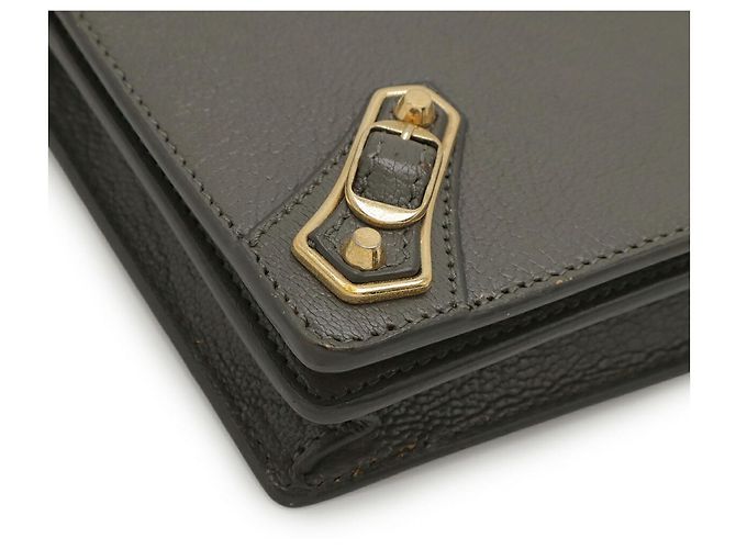 Pochette Borsa a Spalla Balenciaga Classic Metallic Edge Chain Marrone - vista 4
