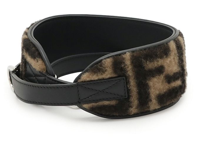 Cinghia a spalla con motivo Zucca Fendi Nero Beige - vista 3