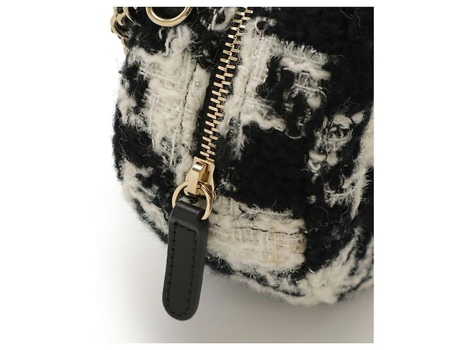 Pochette a spalla con catena rotonda Chanel Nero Crudo - vista 5