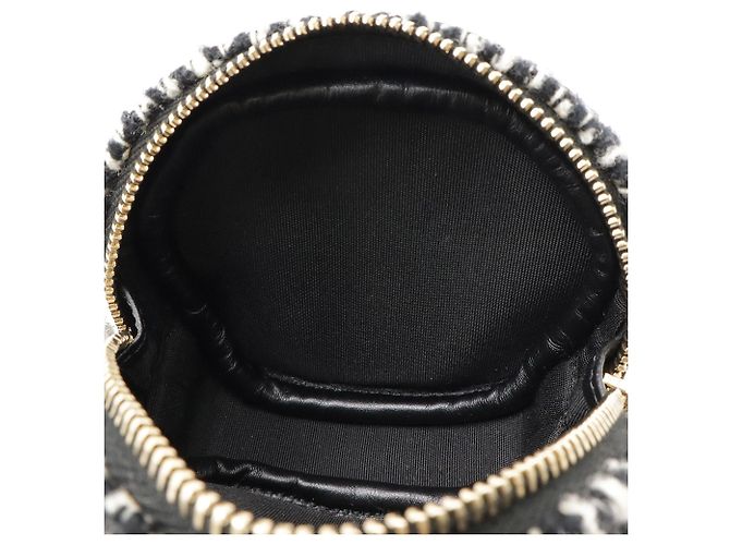 Pochette a spalla con catena rotonda Chanel Nero Crudo - vista 9
