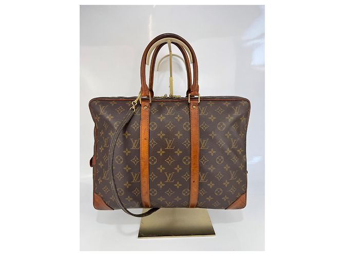 Porte-documenti da viaggio business Louis Vuitton con dustbag in pelle marrone 289 - vista 2