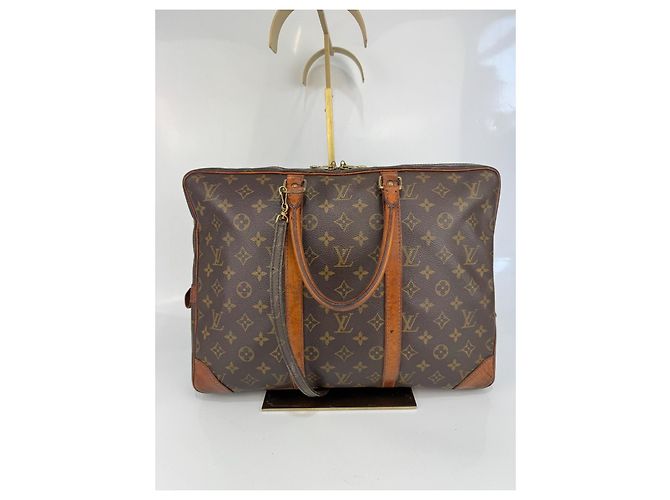 Porte-documenti da viaggio business Louis Vuitton con dustbag in pelle marrone 289 - vista 3