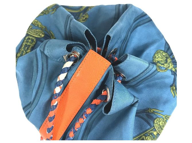 Hermès HERMES BRIDES de GALA 22 Borsa a Spalla con Corda Blu Arancione - vista 11