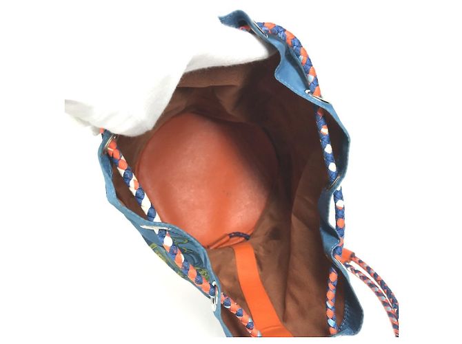 Hermès HERMES BRIDES de GALA 22 Borsa a Spalla con Corda Blu Arancione - vista 13