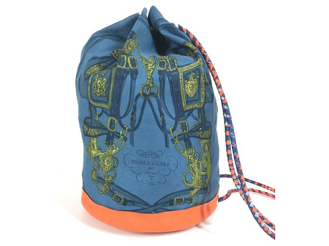 Hermès HERMES BRIDES de GALA 22 Borsa a Spalla con Corda Blu Arancione - vista 3