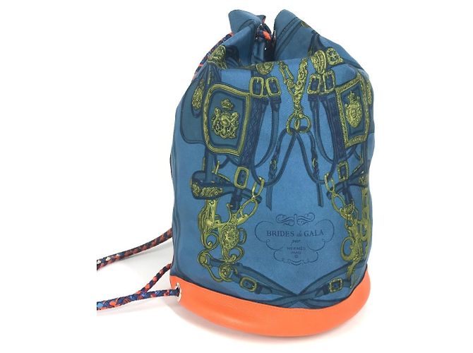 Hermès HERMES BRIDES de GALA 22 Borsa a Spalla con Corda Blu Arancione - vista 4