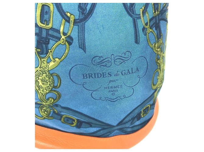Hermès HERMES BRIDES de GALA 22 Borsa a Spalla con Corda Blu Arancione - vista 8