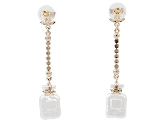 Chanel Perfume Bottle Swing Rhinestone Earrings - view 3