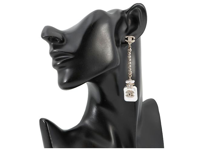 Chanel Perfume Bottle Swing Rhinestone Earrings - view 4