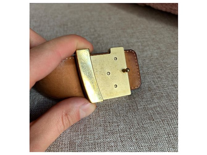 Montsouris Louis Vuitton Initiales Belt Brown Leather - view 4
