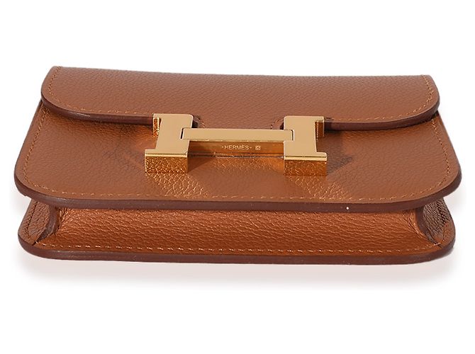 Hermès Oro Vert Fizz Evercolor Bicolore Constance Slim Compact GHW Marrone - vista 5