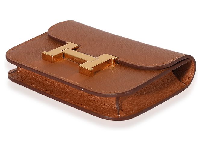 Hermès Oro Vert Fizz Evercolor Bicolore Constance Slim Compact GHW Marrone - vista 6