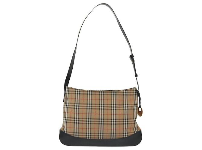 Borsa a Spalla Burberry in Tela Nova Check Beige - vista 2