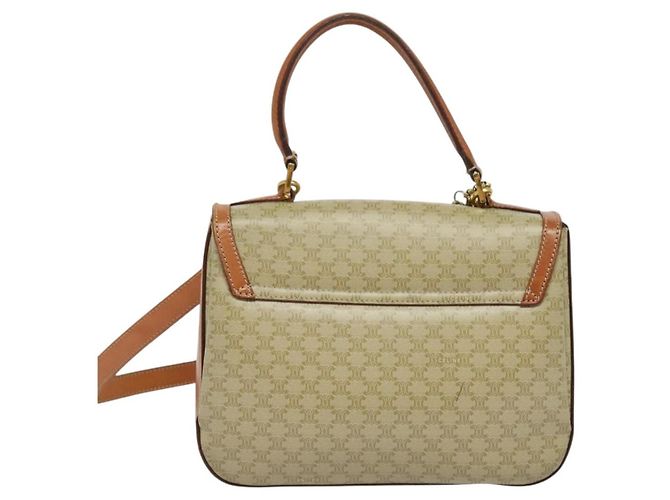 Céline Celine Vintage Convertible Top Handle Macadam Beschichtetes Canvas Medium Beige - Ansicht 2
