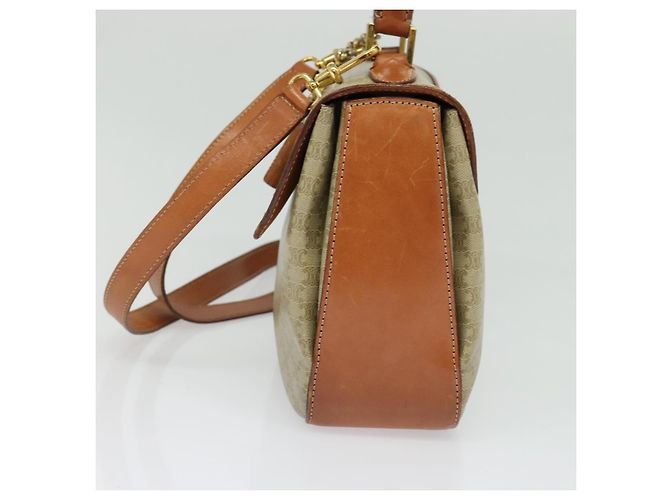Céline Celine Vintage Convertible Top Handle Macadam Beschichtetes Canvas Medium Beige - Ansicht 4