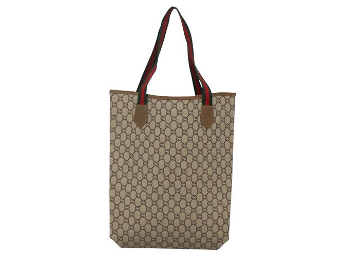 Gucci Vintage Web Strap Tote aus beschichtetem GG-Canvas Beige - Ansicht 2
