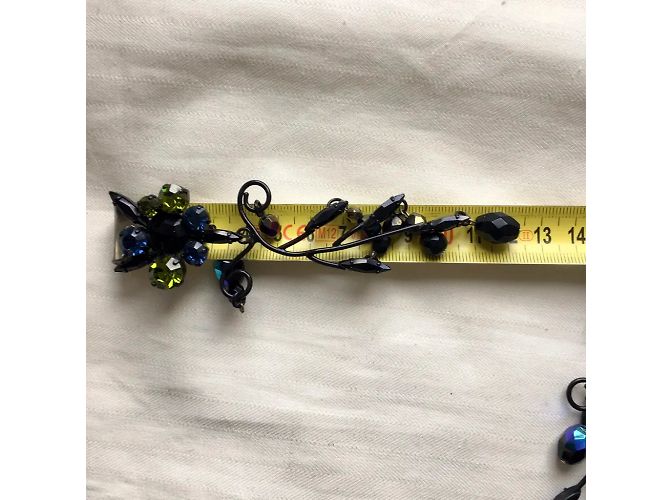Orecchini a clip Philippe Ferrandis Metallo Nero Swarovski Perle Metallico - vista 14