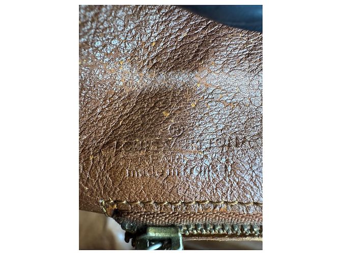 Grande borsa shopper in pelle marrone Louis Vuitton - vista 9