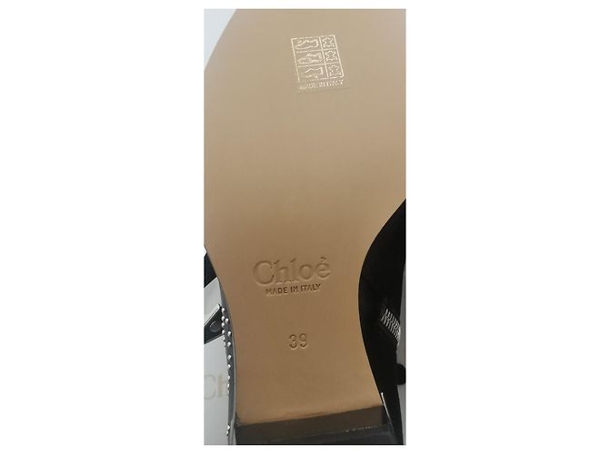 Chloé Susanna Botas de Tobillo Negro Plata Cuero Metálico - vista 7