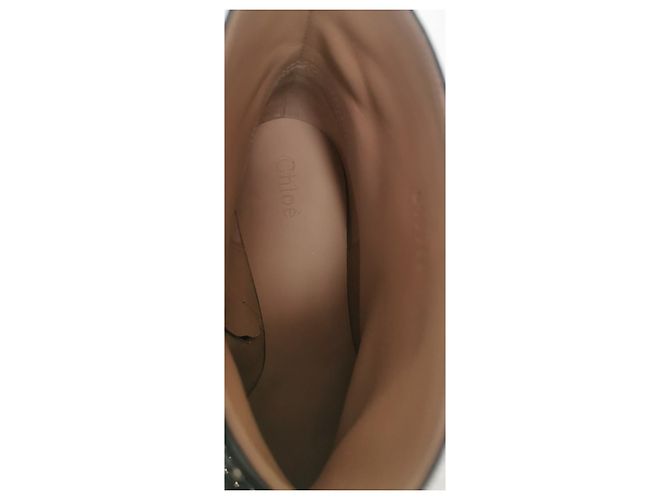 Chloé Susanna Botas de Tobillo Negro Plata Cuero Metálico - vista 8
